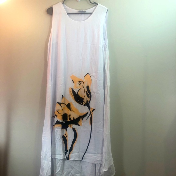 NWT Spring White floral dress w/pink sheer duster - Picture 2 of 8